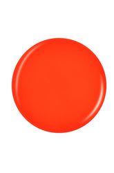 Glossy orange circle badge sample color Pantone lay in white color background